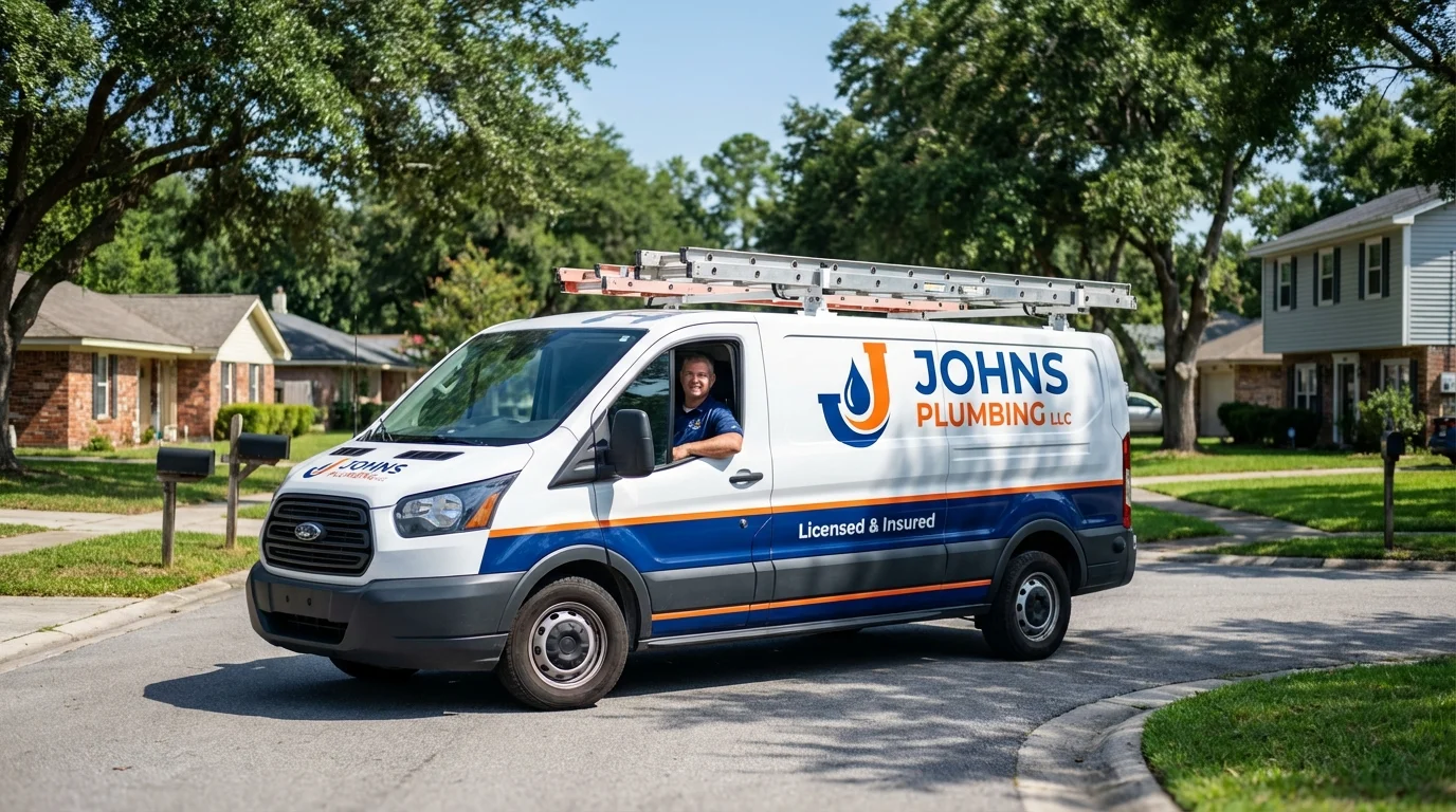 Johns Plumbing LLC service van in Chisago City, MN