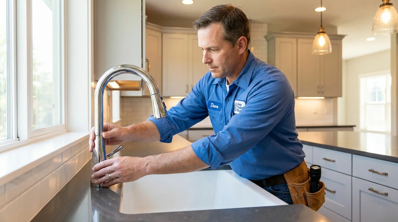 Kitchen faucet installation by Johns Plumbing LLC in Chisago City