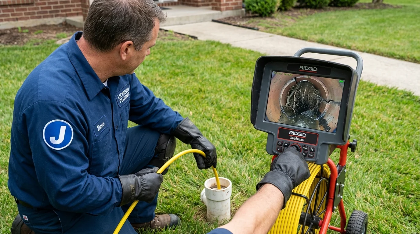 Sewer camera inspection being performed by Johns Plumbing LLC in Chisago City