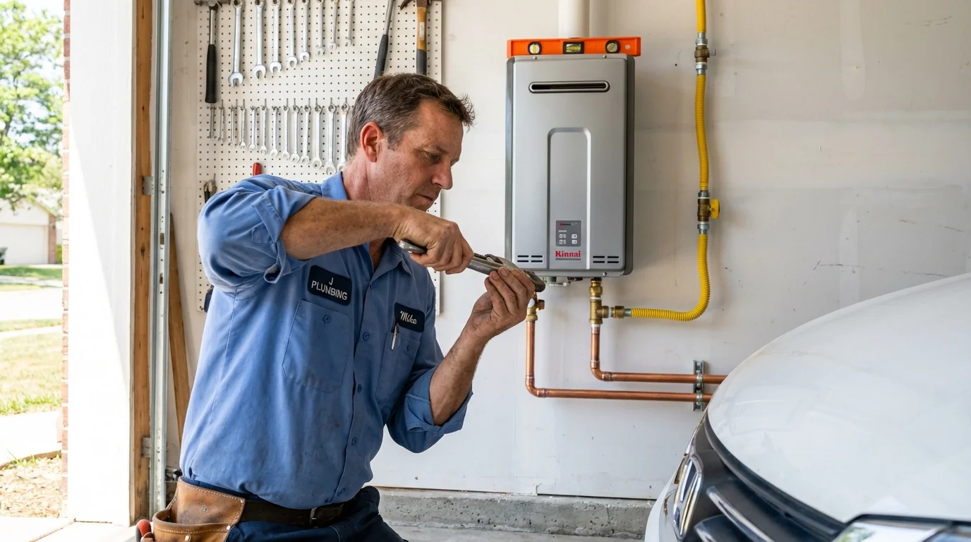 Tankless water heater installation by a Johns Plumbing LLC plumber in Chisago City